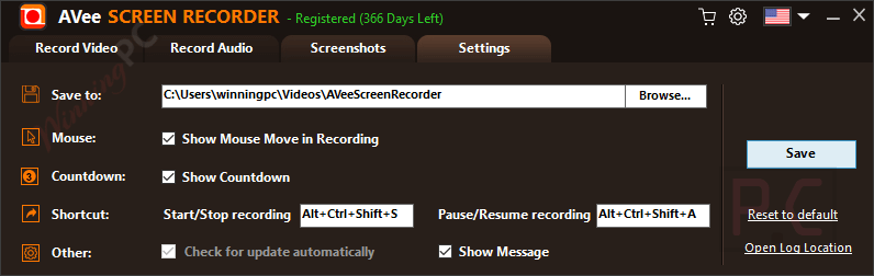 settings avee screen recorder settings avee screen recorder