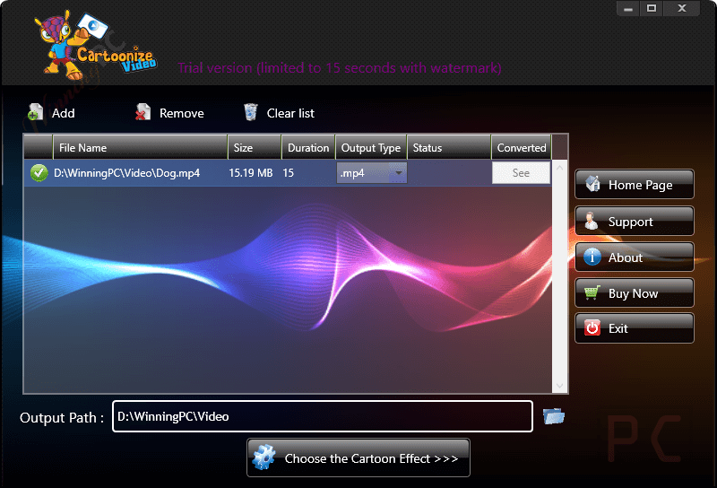 add file video cartoonizer desktop software