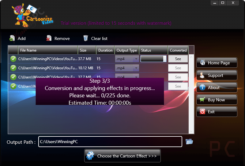 convert multiple files video cartoonizer desktop software