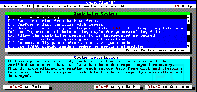 cyberscrub cybercide erasure options cyberscrub cybercide erasure options