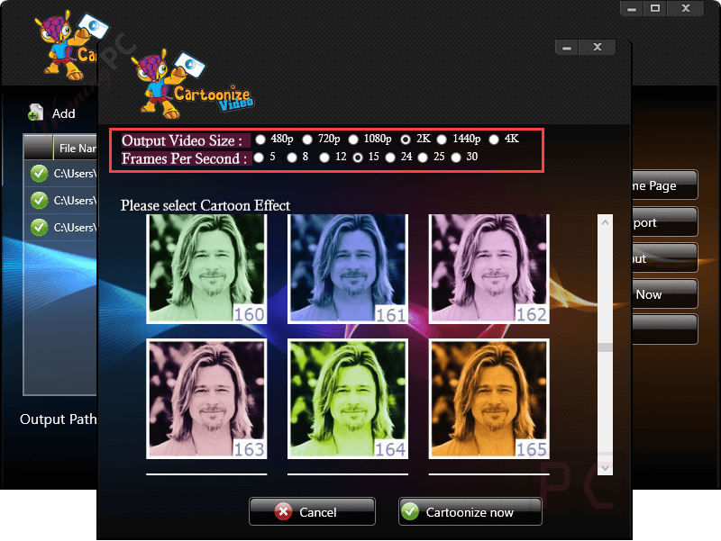 frames video cartoonizer desktop software