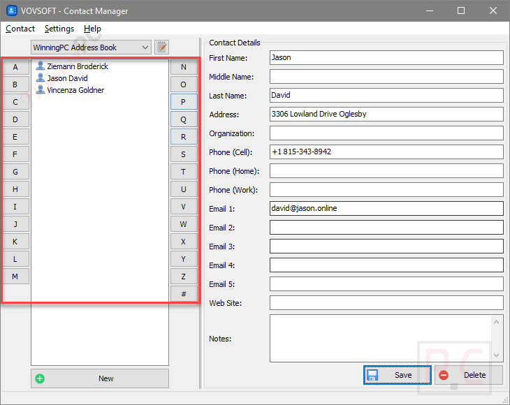 manage contact vovsoft contact manager manage contact vovsoft contact manager