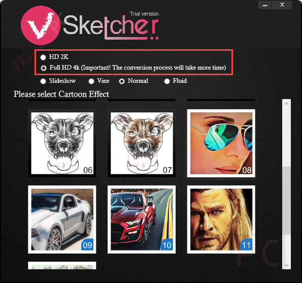 output options vsketcher