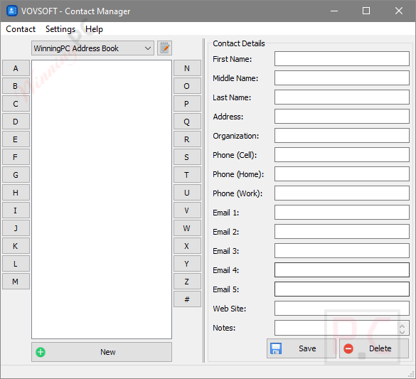 vovsoft contact manager main screenshot vovsoft contact manager main screenshot