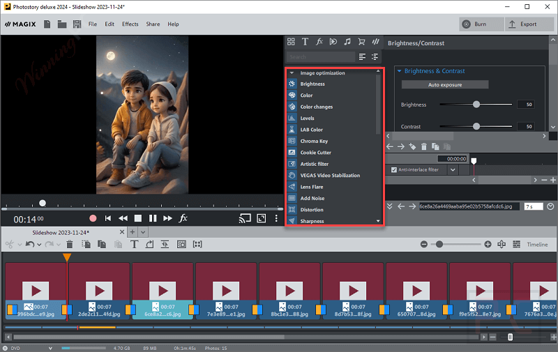 edit image magix photostory