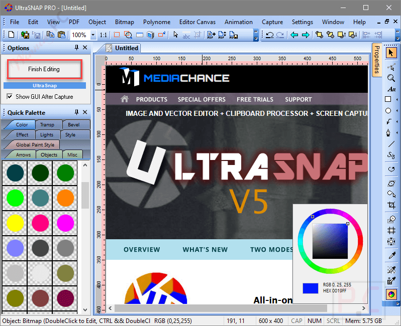 editing ultrasnap pro
