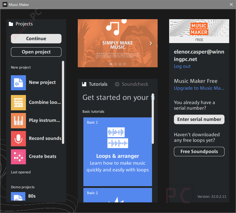 Magix Music Maker Main Screenshot