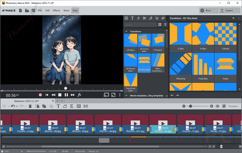 transitions magix photostory