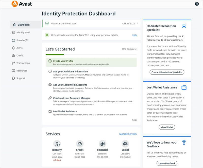 avast secure identity screenshot Avast Secure Identity Screenshot