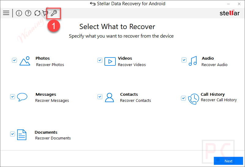 register stellar data recovery for android