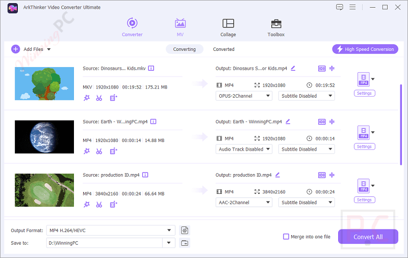add files arkthinker video converter ultimate