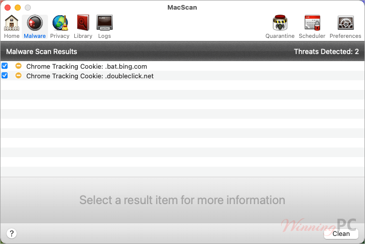 securemac macscan malware scan results