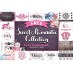 Sweet Romantic Collection Font & Graphic Bundle