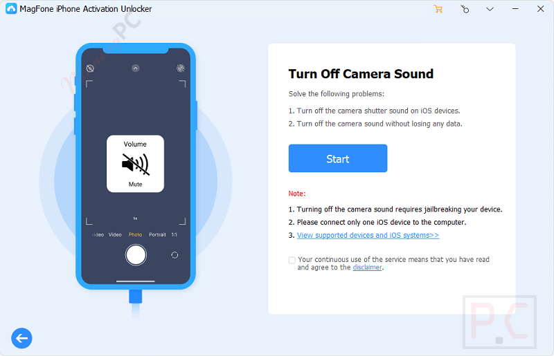 turn off camera sound magfone activation unlocker