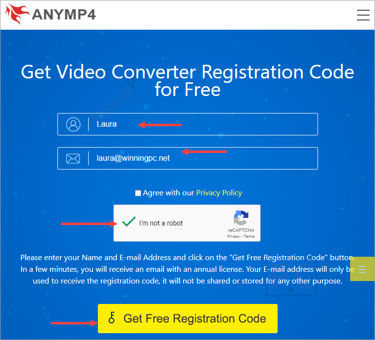 anymp4 video converter giveaway page
