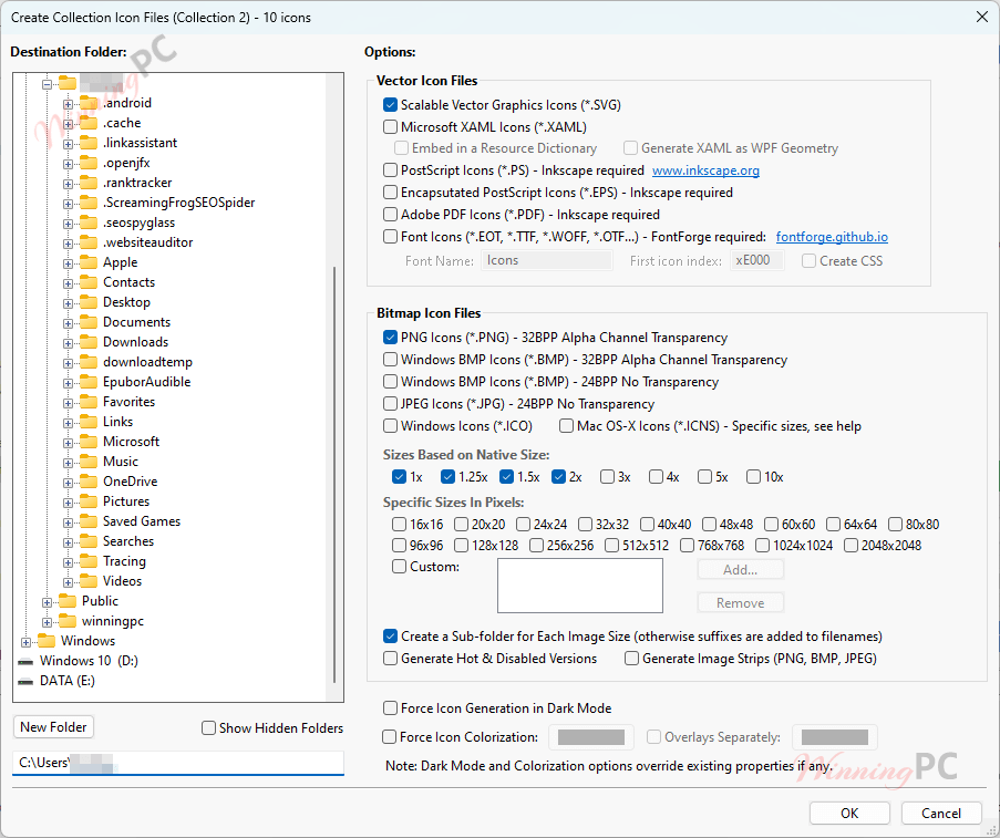 axialis icongenerator create collections