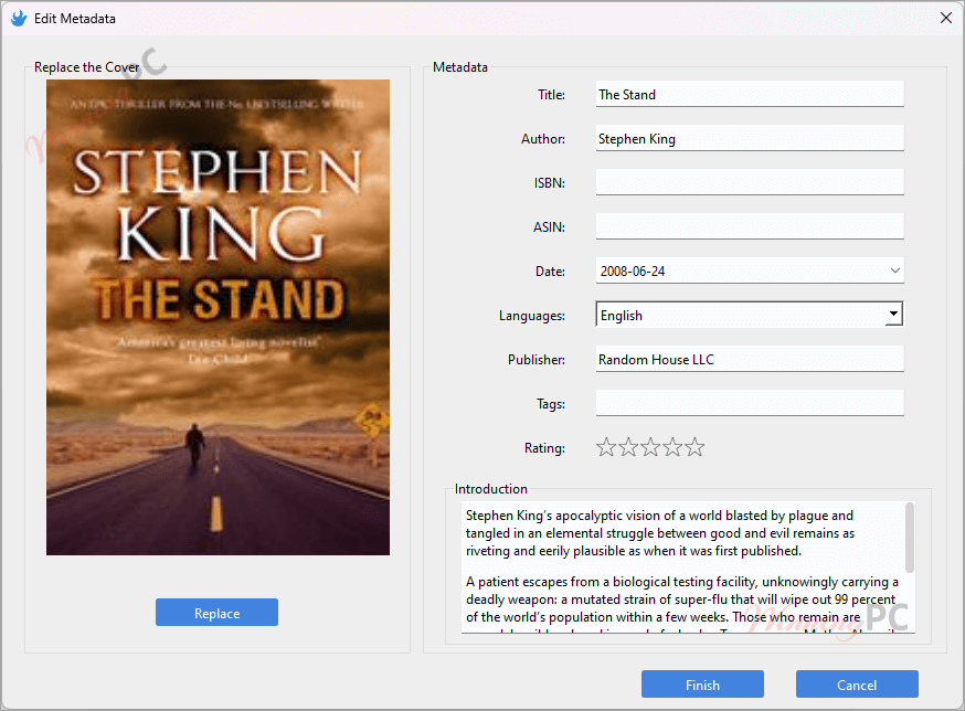 epubor ebook manager edit metadata