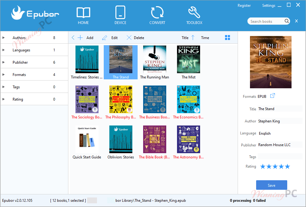 Epubor eBook Manager Screenshot