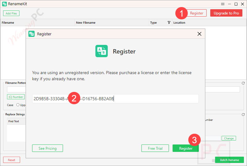 register renamekit