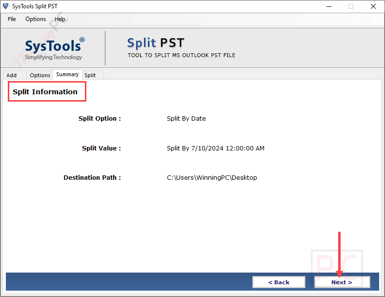 split information systools split pst split information systools split pst