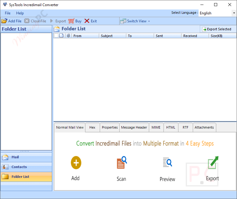 systools incredimail converter main screenshot SysTools IncrediMail Converter Main Screenshot