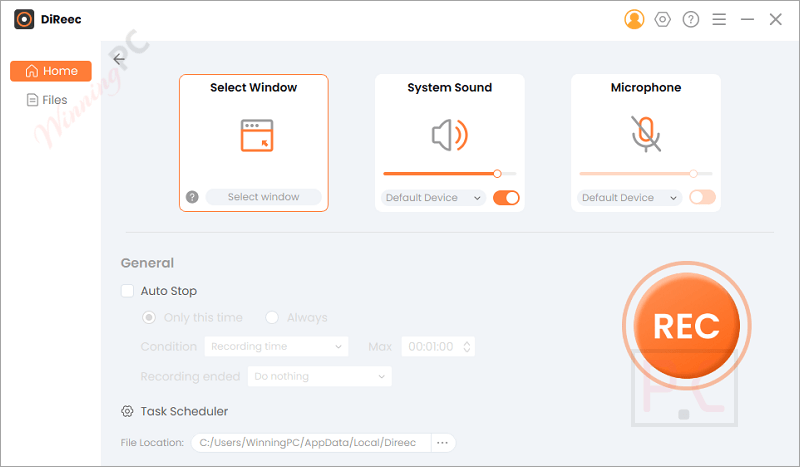 window amoyshare direec screen recorder