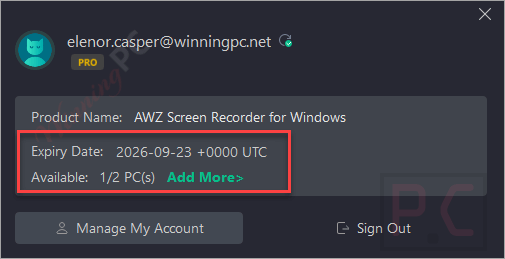 awz screen recorder free expiry date