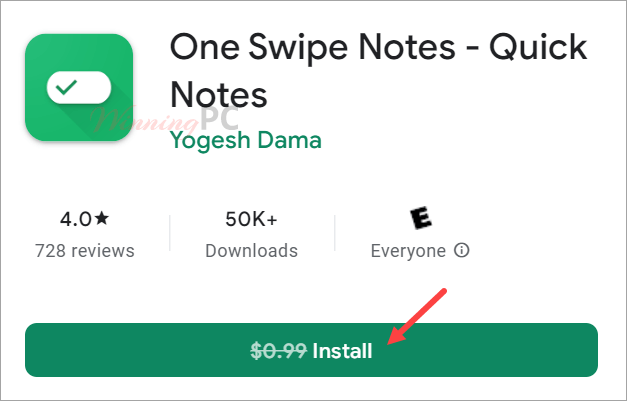One Swipe Notes – Quick Notes App Giveaway