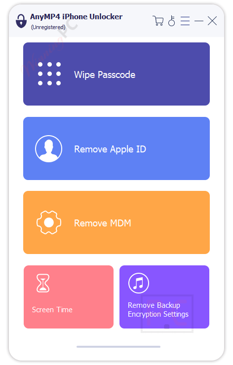 anymp4 iphone unlocker main screenshot AnyMP4 iPhone Unlocker Main Screenshot