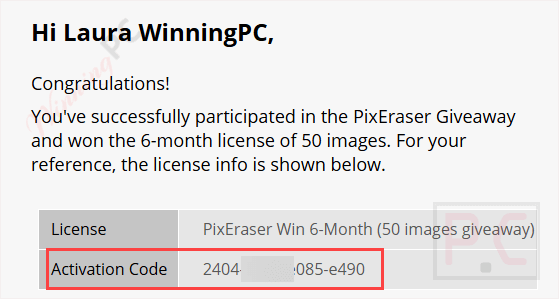 get pixeraser for windows code