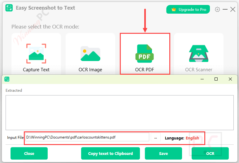 ocr pdf easy screenshot to