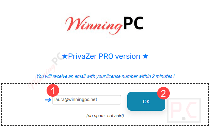 privazer pro giveaway page