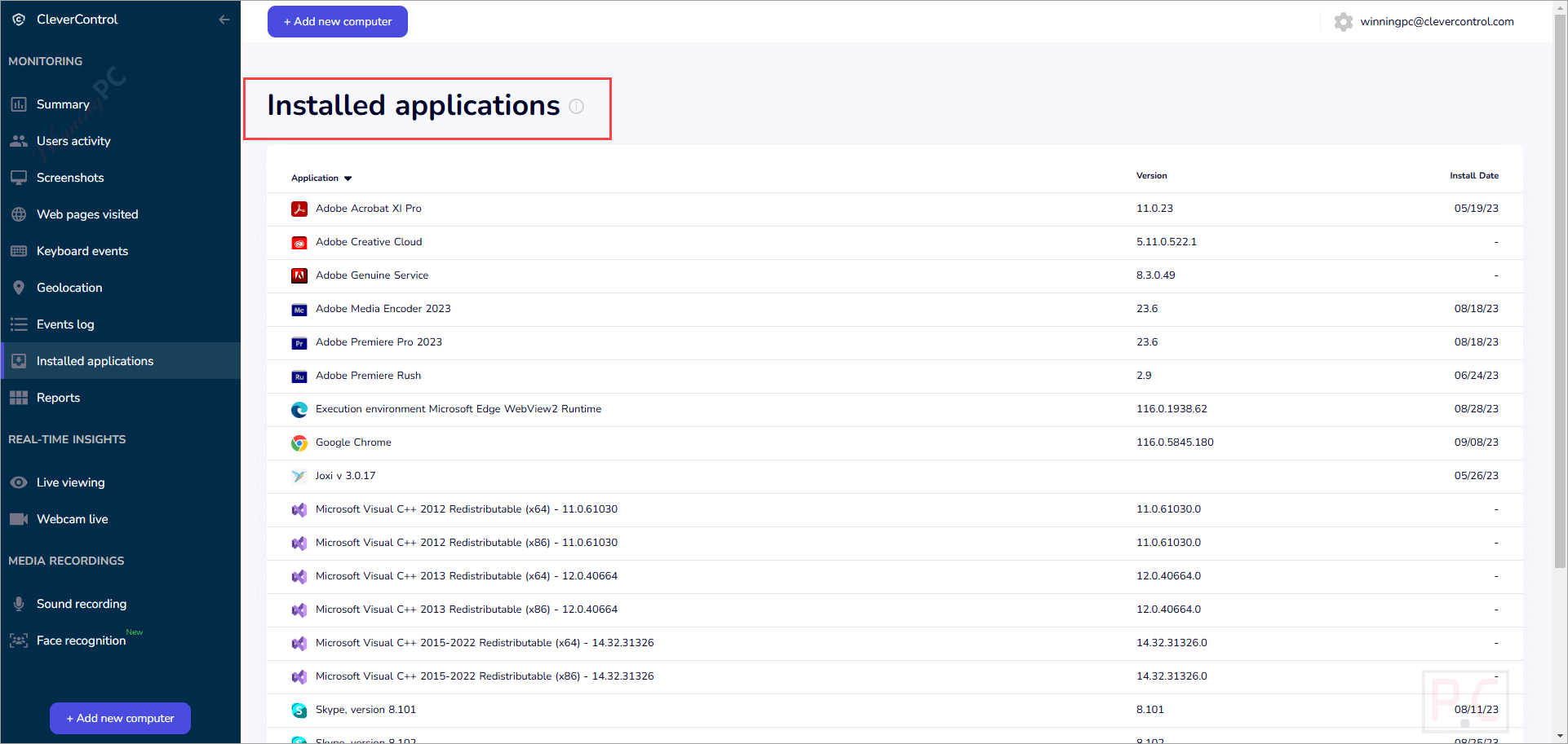 installed applications clevercontrol installed applications clevercontrol