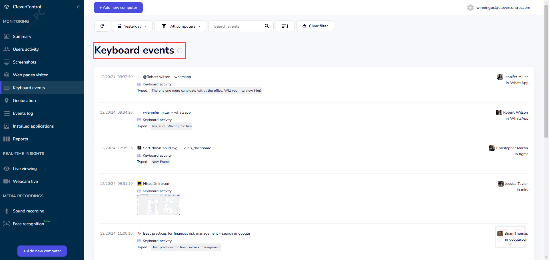keyboard events clevercontrol keyboard events clevercontrol