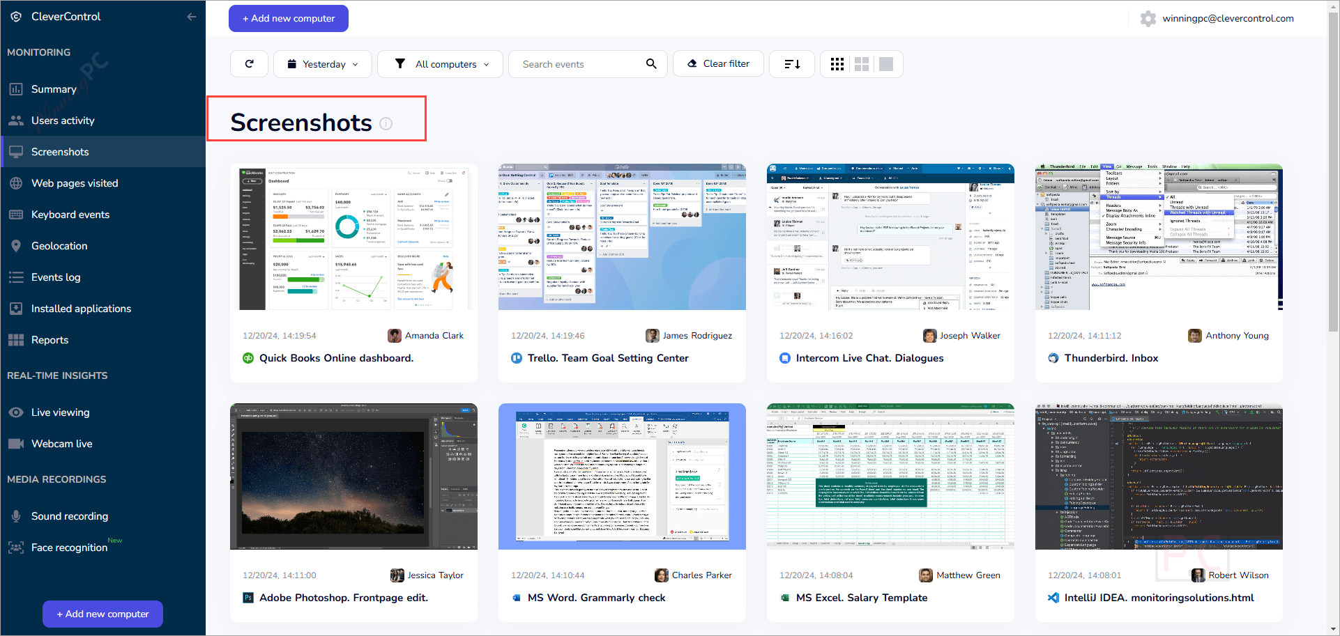screenshots clevercontrol screenshots clevercontrol