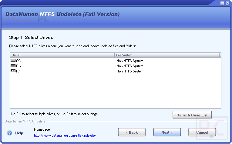 datanumen ntfs undelete image