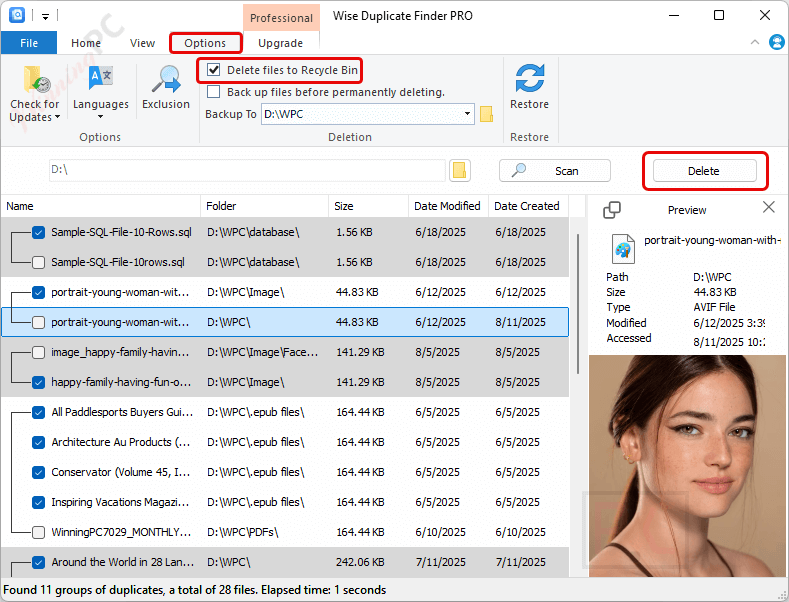 delete file wise duplicate finder delete file wise duplicate finder
