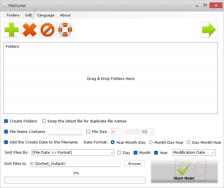 FileSorter Main Screenshot