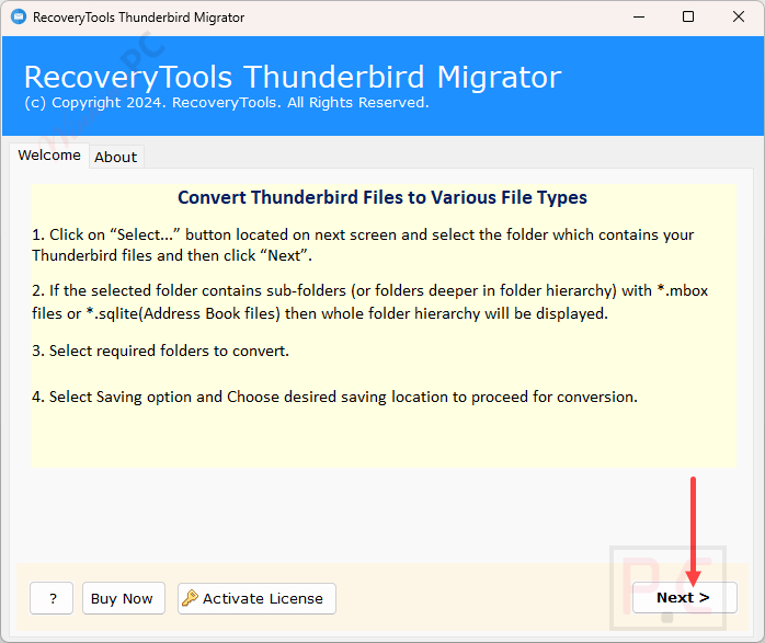 RecoveryTools Thunderbird Migrator