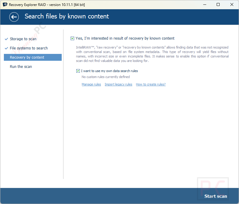 start scan recovery explorer raid start scan recovery explorer raid