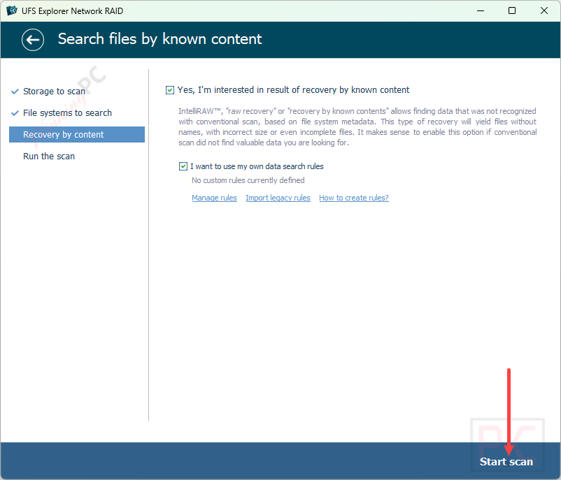 start scan ufs explorer network raid start scan ufs explorer network raid