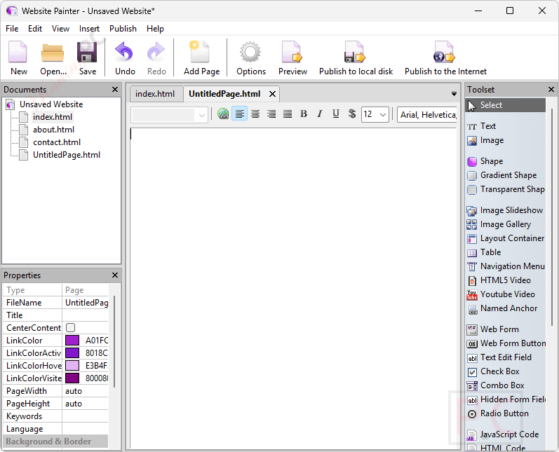 ambiera websitepainter main screenshot Ambiera WebsitePainter