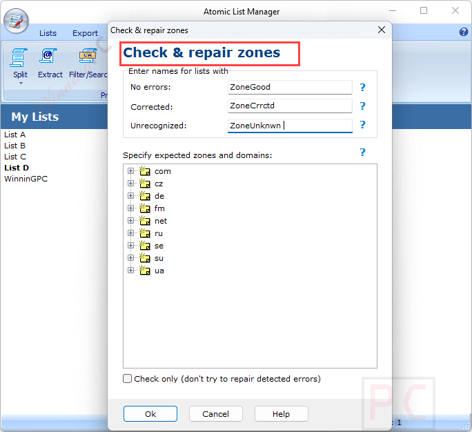 check repair zones atomic list manager check repair zones atomic list manager