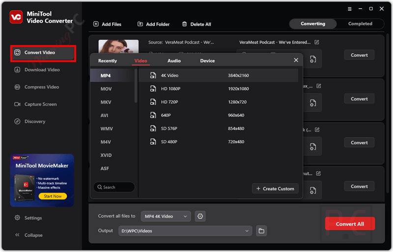 convert video minitool video converter MiniTool Video Converter Pro