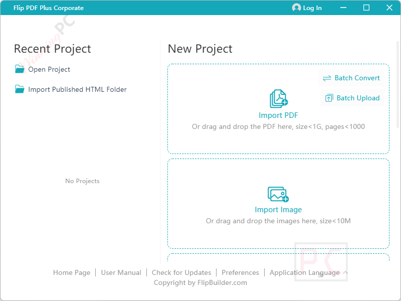 flip pdf plus corporate main screenshot Flip PDF Plus Corporate