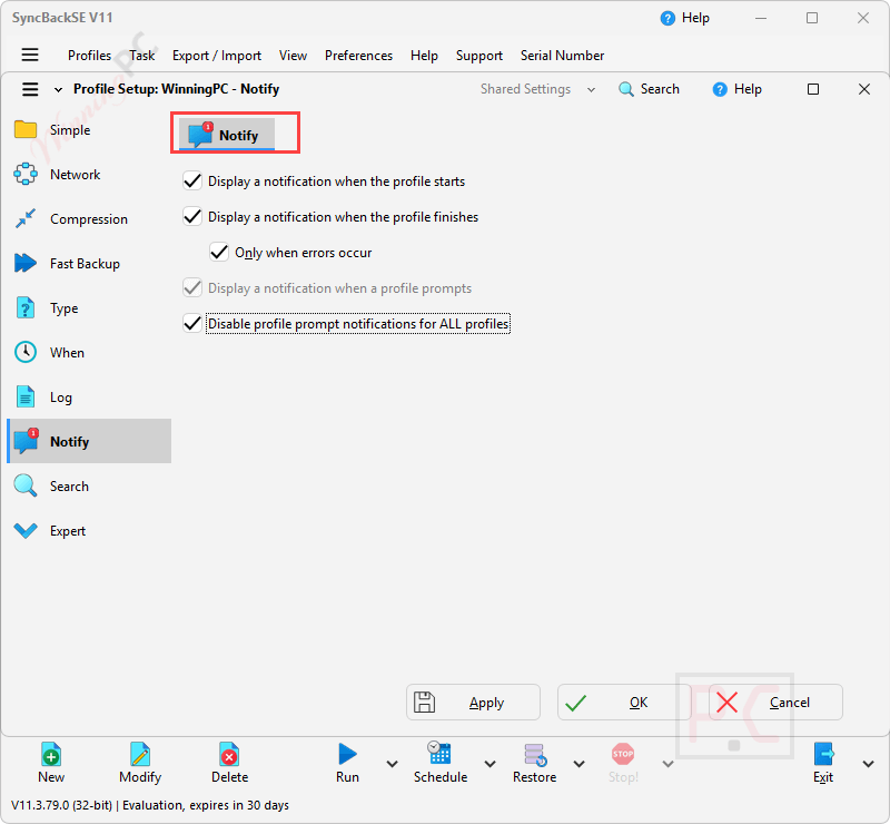 notify syncbackse notify syncbackse