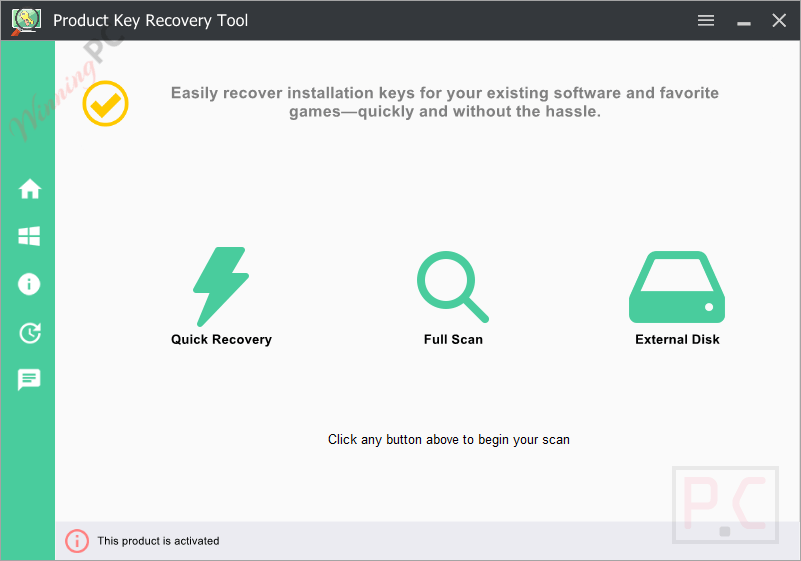 pc trek product key recovery tool free main screenshot PC Trek Product Key Recovery Tool