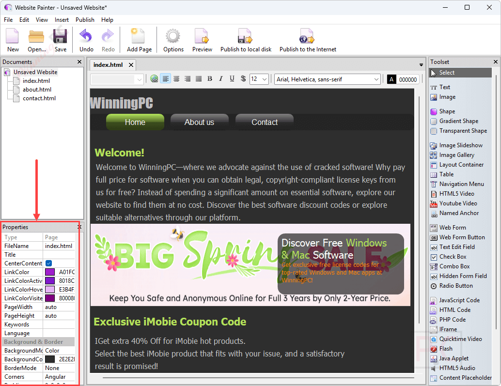 properties ambiera websitepainter properties ambiera websitepainter