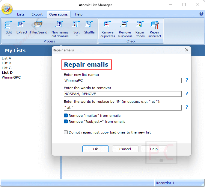 repair emails atomic list manager repair emails atomic list manager