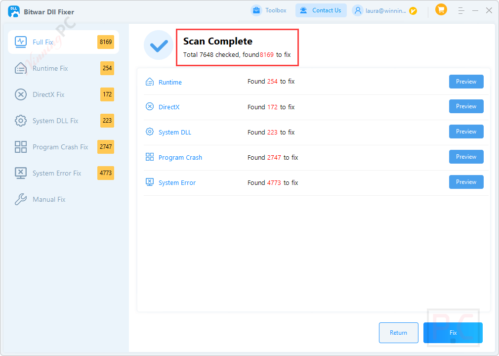 scan complete bitwar dll scan complete bitwar dll